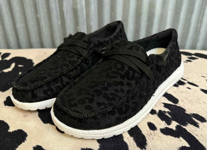 MIDNIGHT LEOPARD SLIP ON SNEAKERS