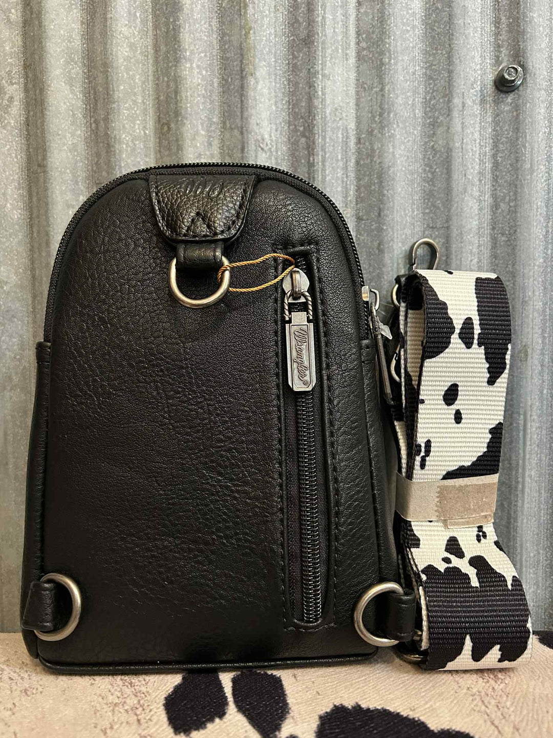 COW PRINT WRANGLER CROSSBODY CHEST BAG