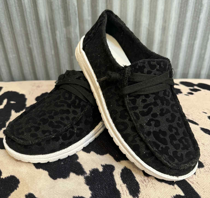 MIDNIGHT LEOPARD SLIP ON SNEAKERS