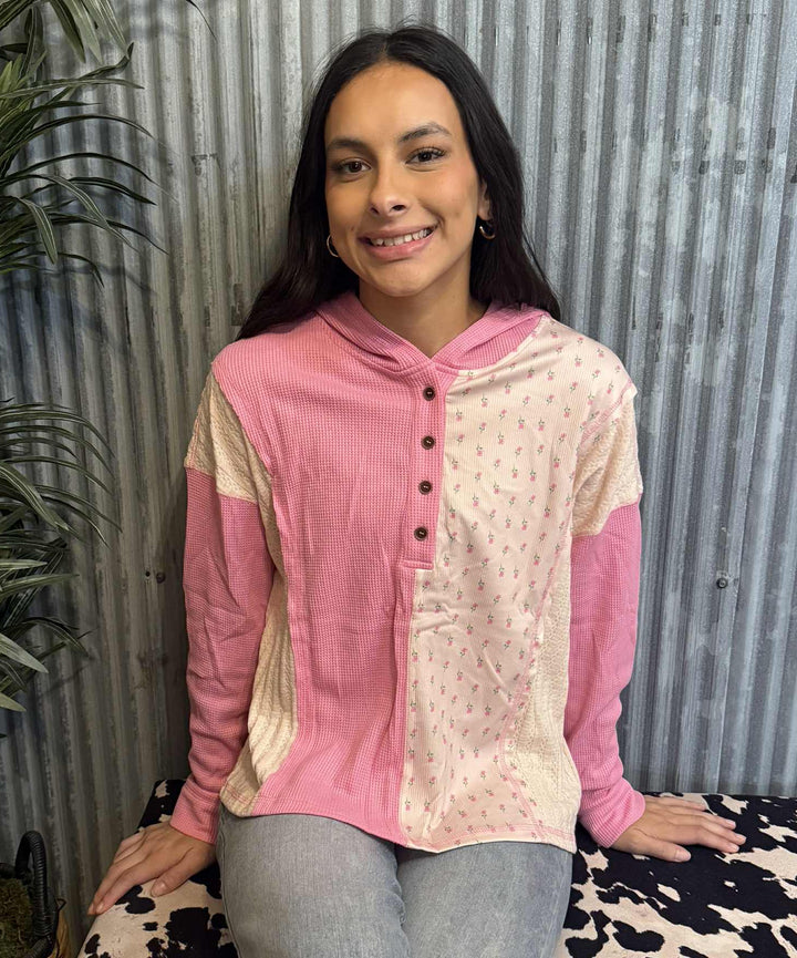 SO IN LOVE HOODED LONG SLEEVE TOP