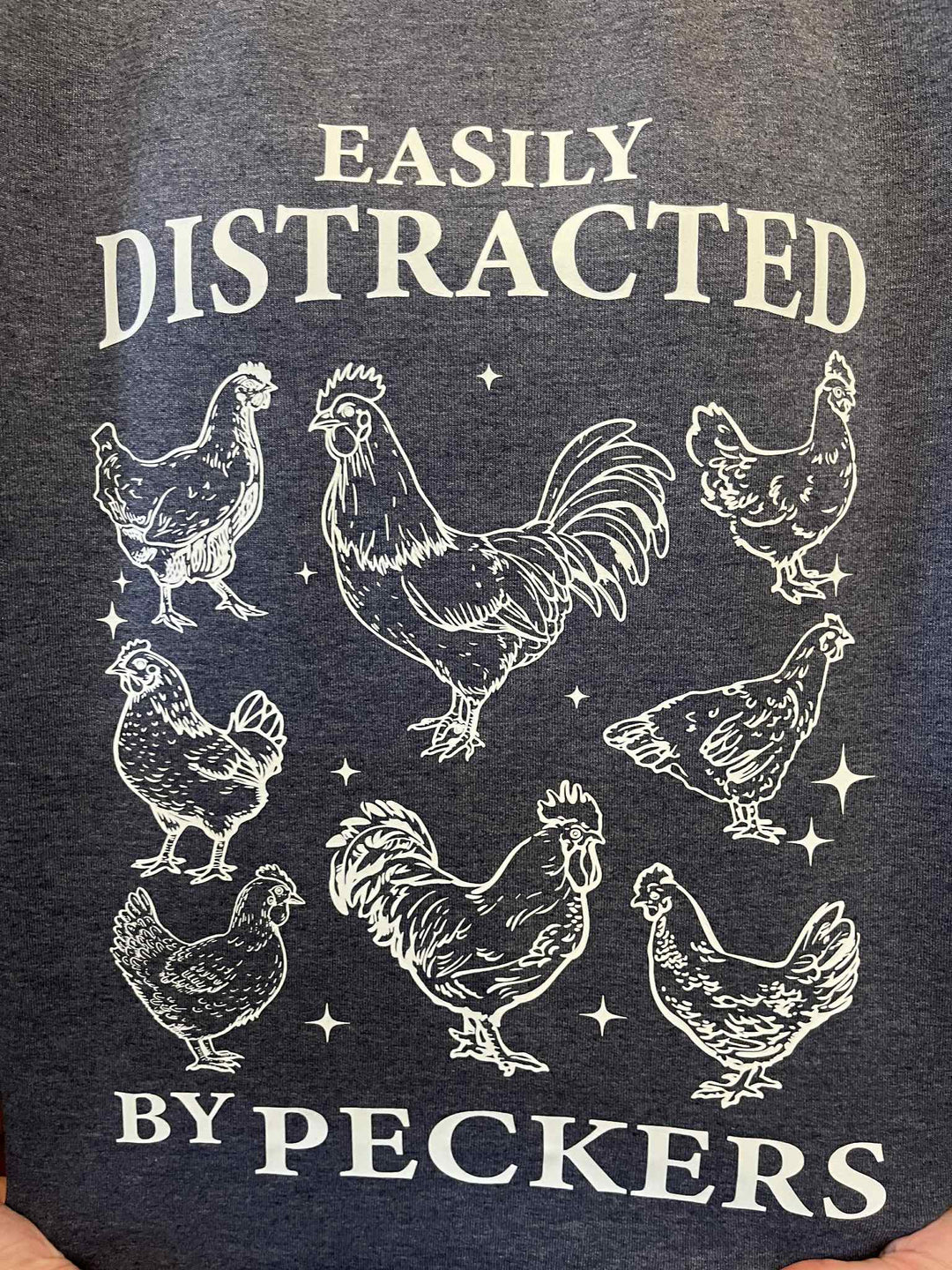 EASILY DISTRACTED BY PECKERS GRAPHIC CREWNECK