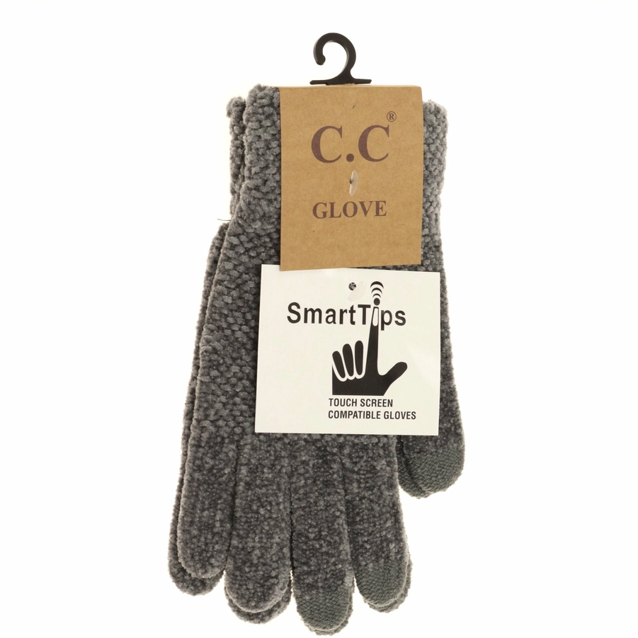 CHENILLE KNIT C.C GLOVES WITH SMART TIPS