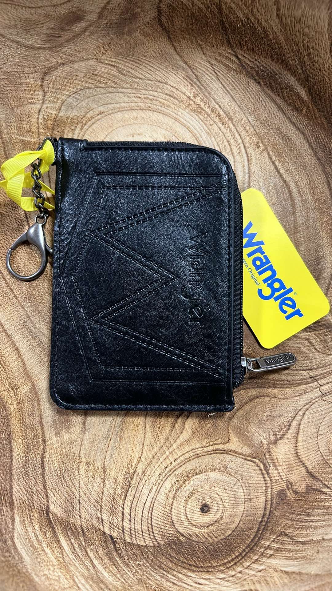 BLACK WRANGLER MINI ZIP CARD CASE