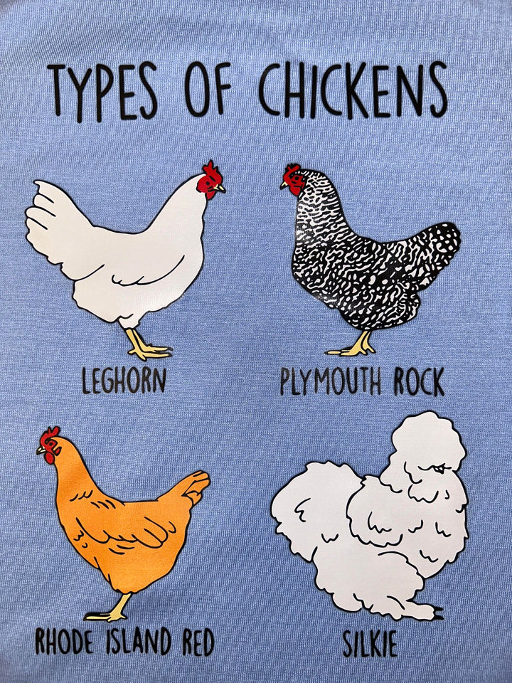 25% BLUE TYPES OF CHICKENS SHIRT