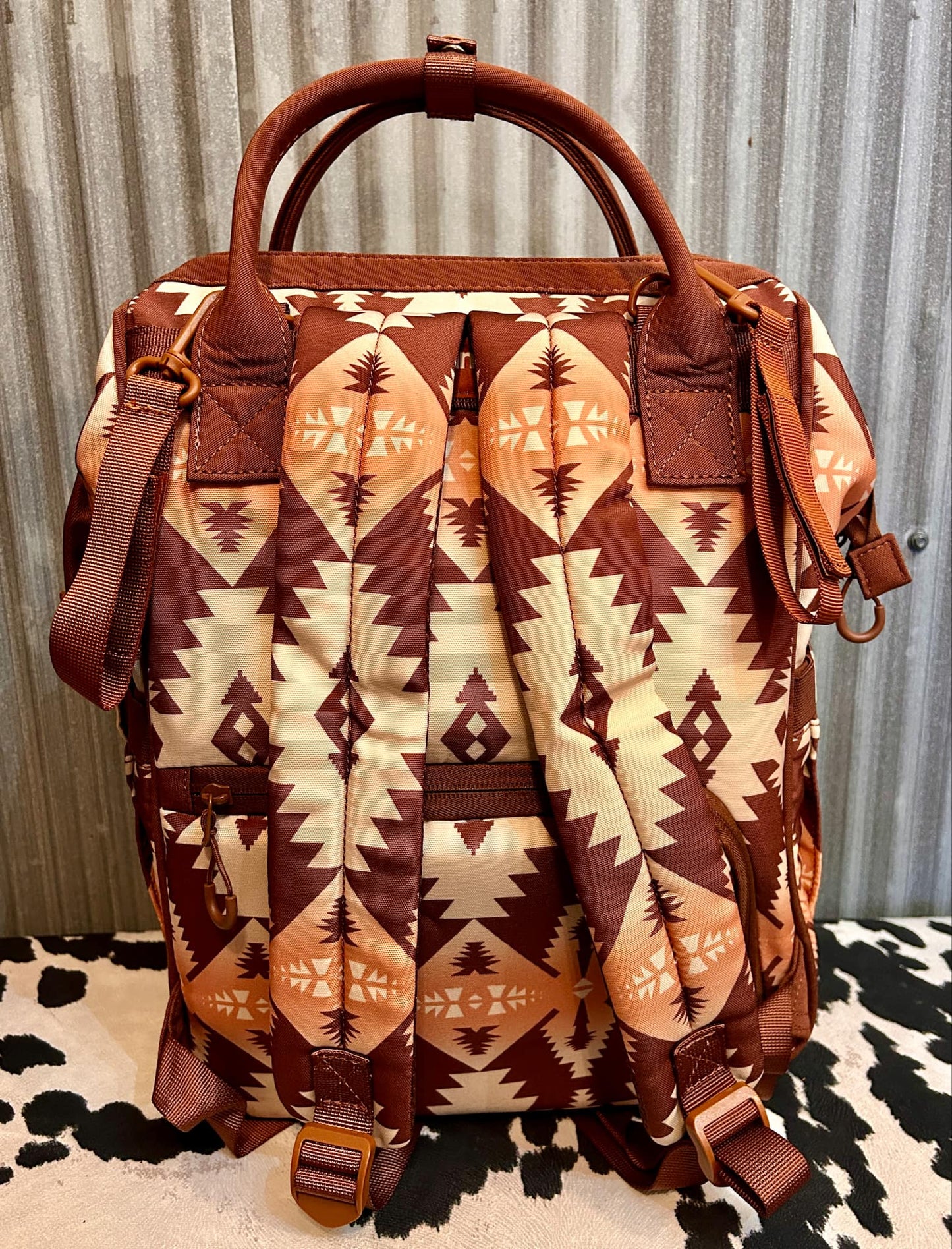 LIGHT COFFEE WRANGLER AZTEC BACKPACK/DAIPER BAG