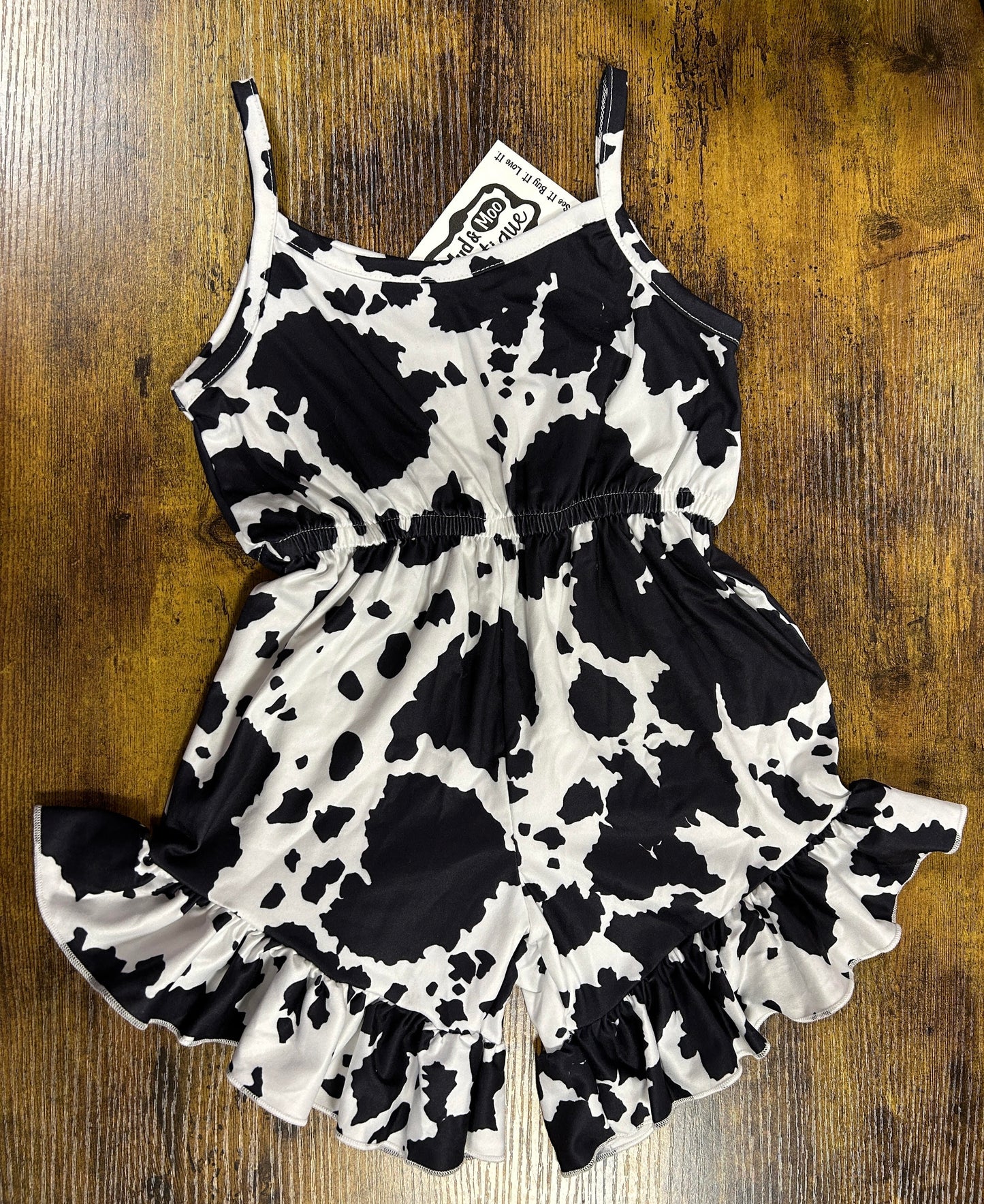 DAIRY COW SHORTS ROMPER