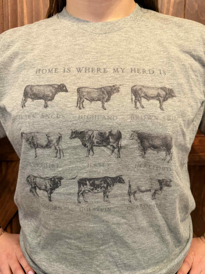 HOME IS WHERE MY HERD IS GRAPHIC TEE