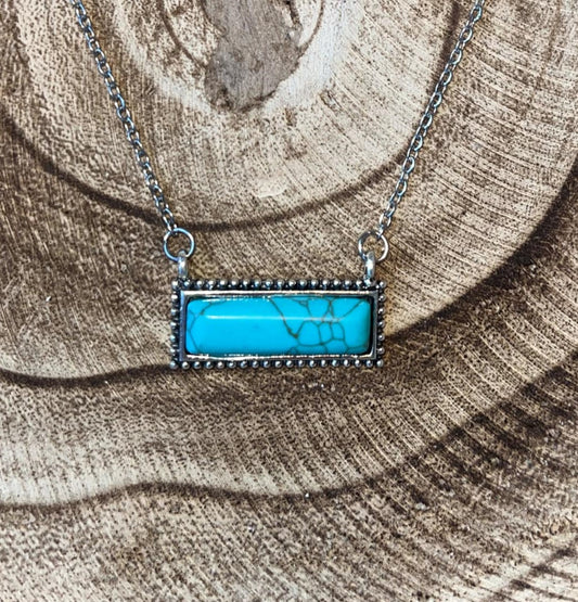 Turquoise Bar Necklace