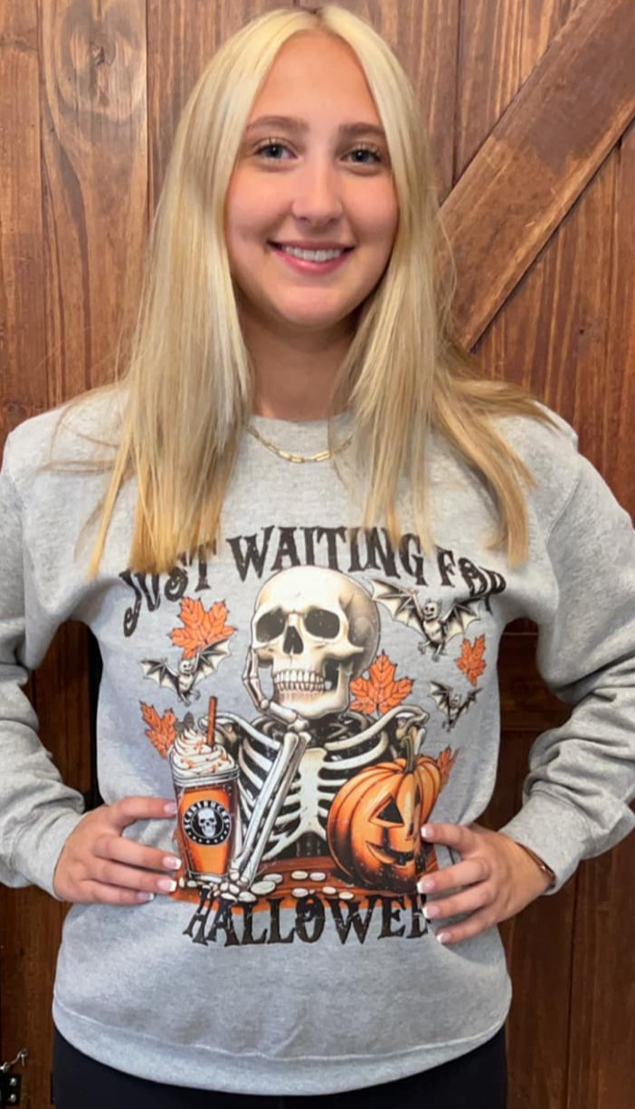 JUST WAITING FOR HALLOWEEN CREWNECK
