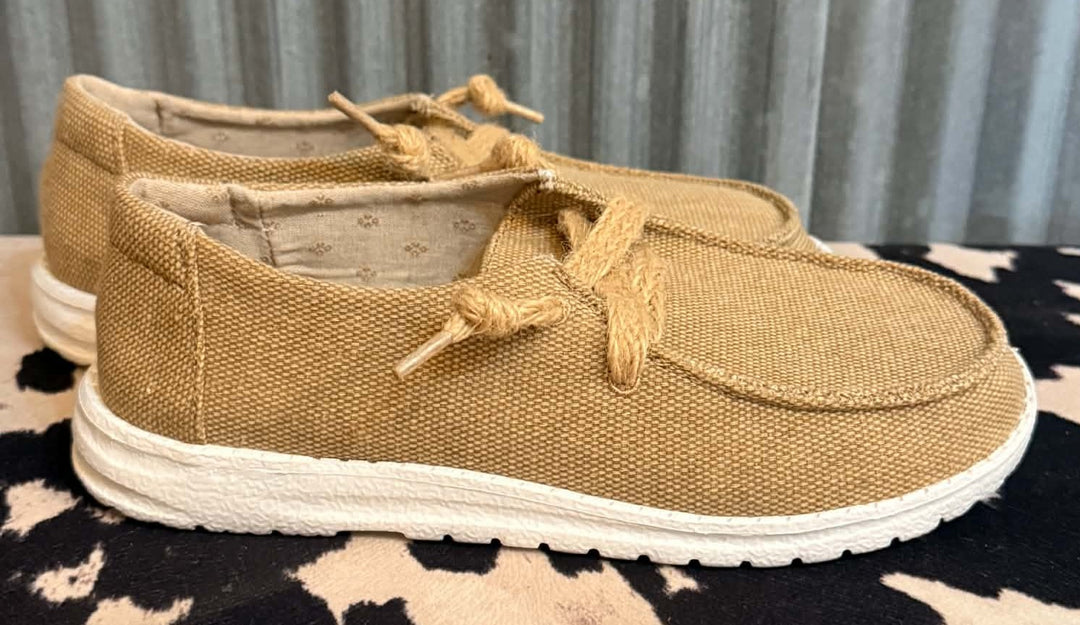 BURLAP SLIP ON SNEAKERS