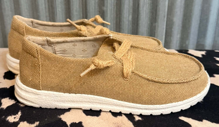 BURLAP SLIP ON SNEAKERS