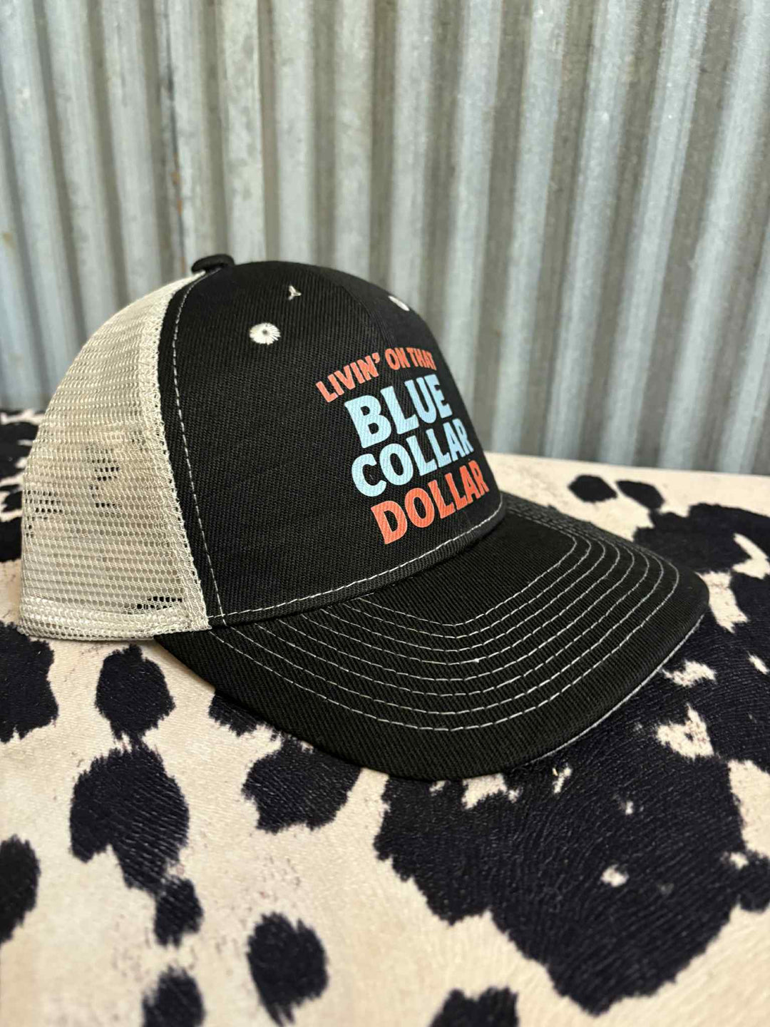 LIVIN' ON THAT BLUE COLLAR TRUCKER HAT