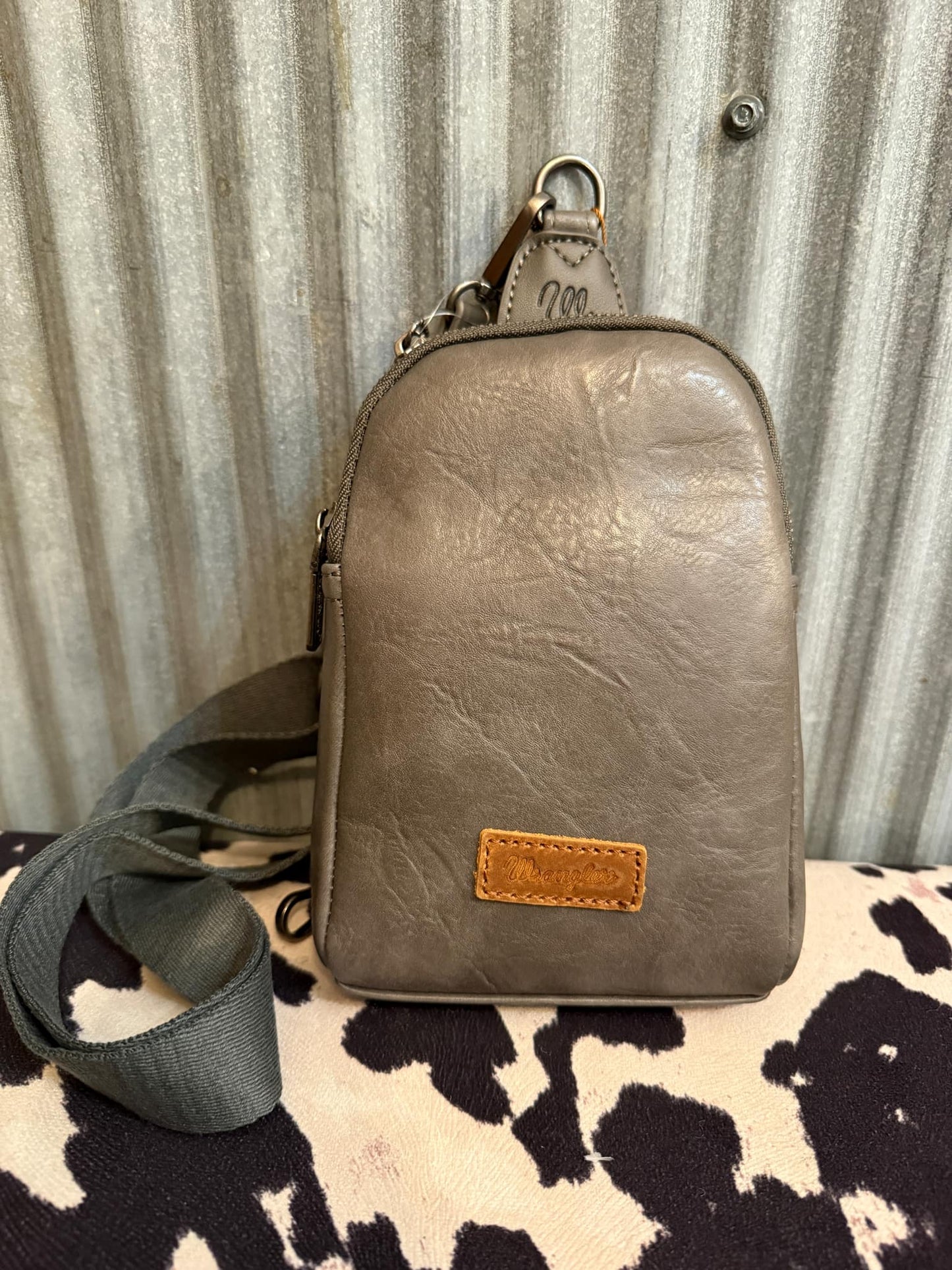 Grey Wrangler Crossbody Chest Bag