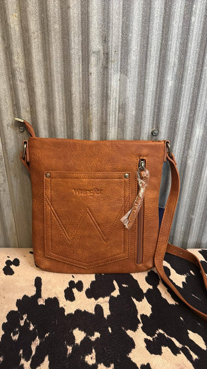 BROWN WRANGLER BRAIDED CONCEALED CARRY CROSSBODY