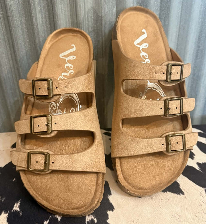 ENOUGH SAID SLIP ON STRAP SANDALS