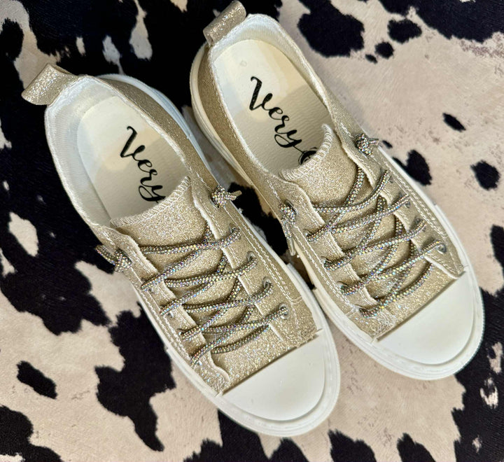 SHIMMER & SHINE GOLD SLIP ON SNEAKERS