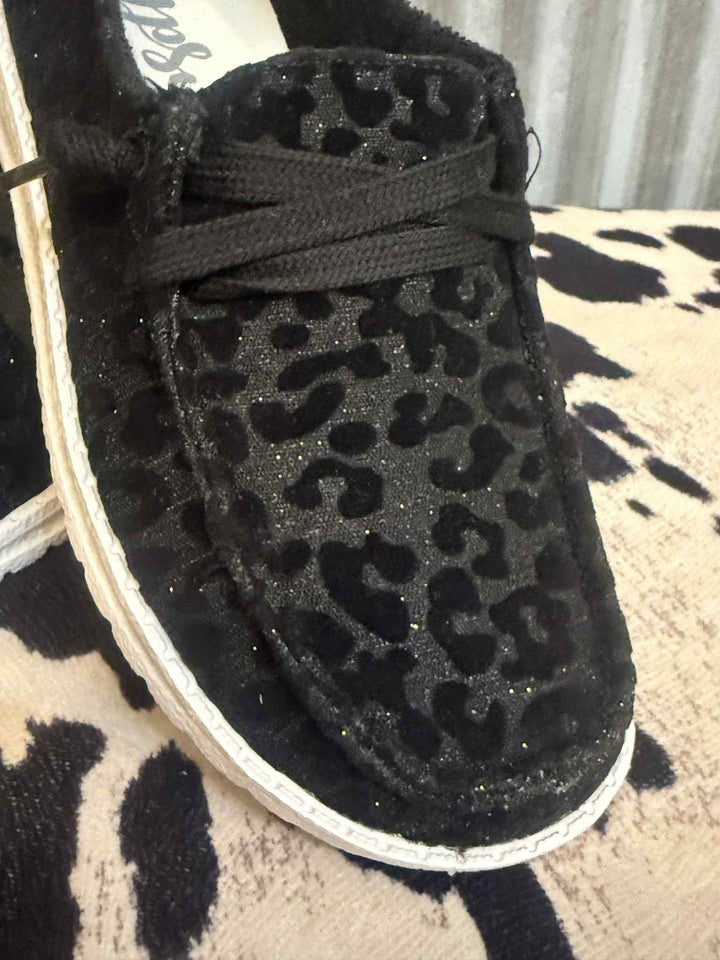 MIDNIGHT LEOPARD SLIP ON SNEAKERS