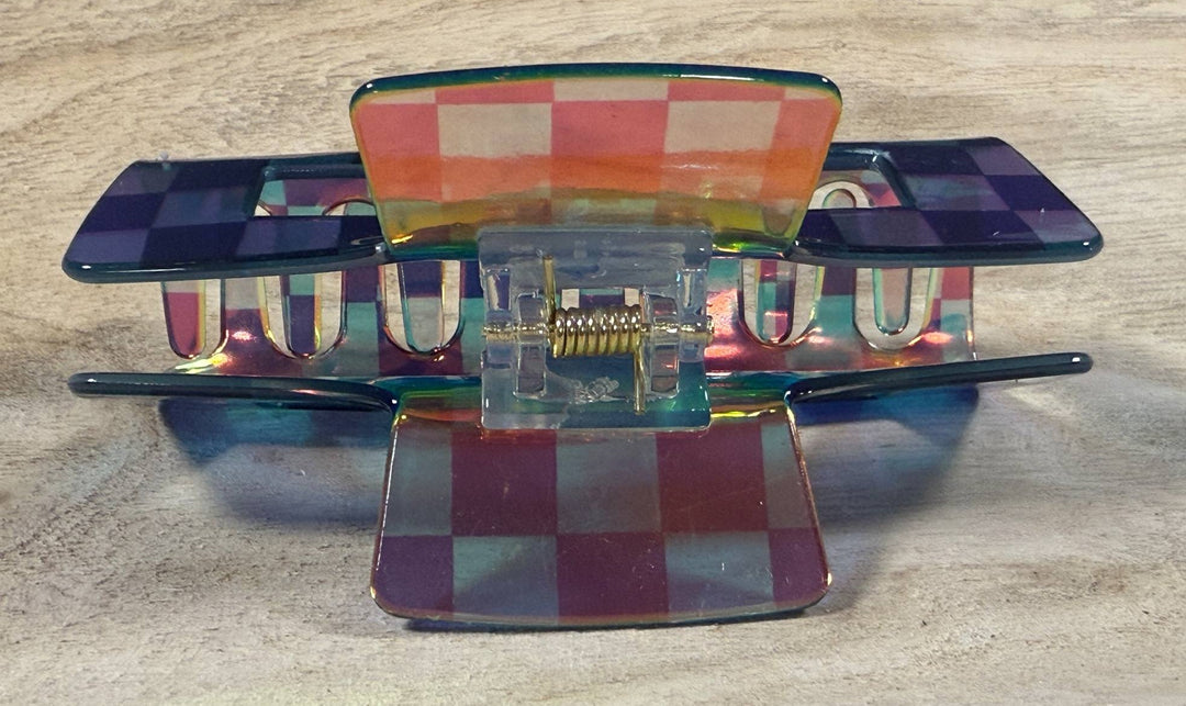HOLO CHECKERED CLAW CLIP