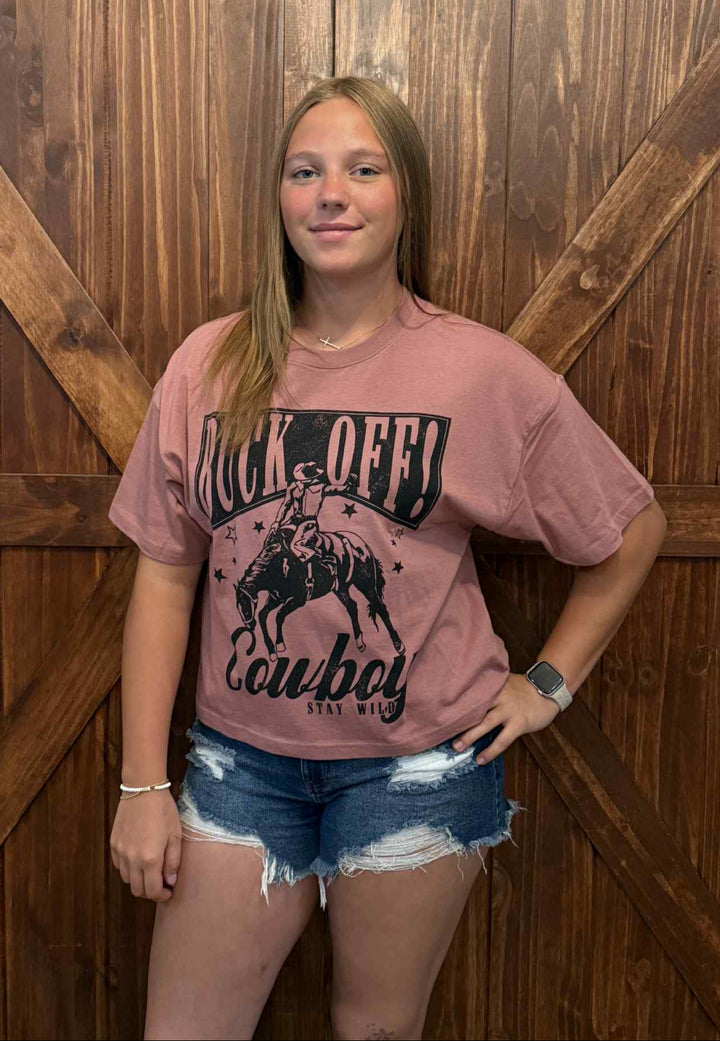 BUCK OFF LONG CROPPED TEE