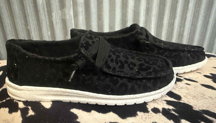 MIDNIGHT LEOPARD SLIP ON SNEAKERS