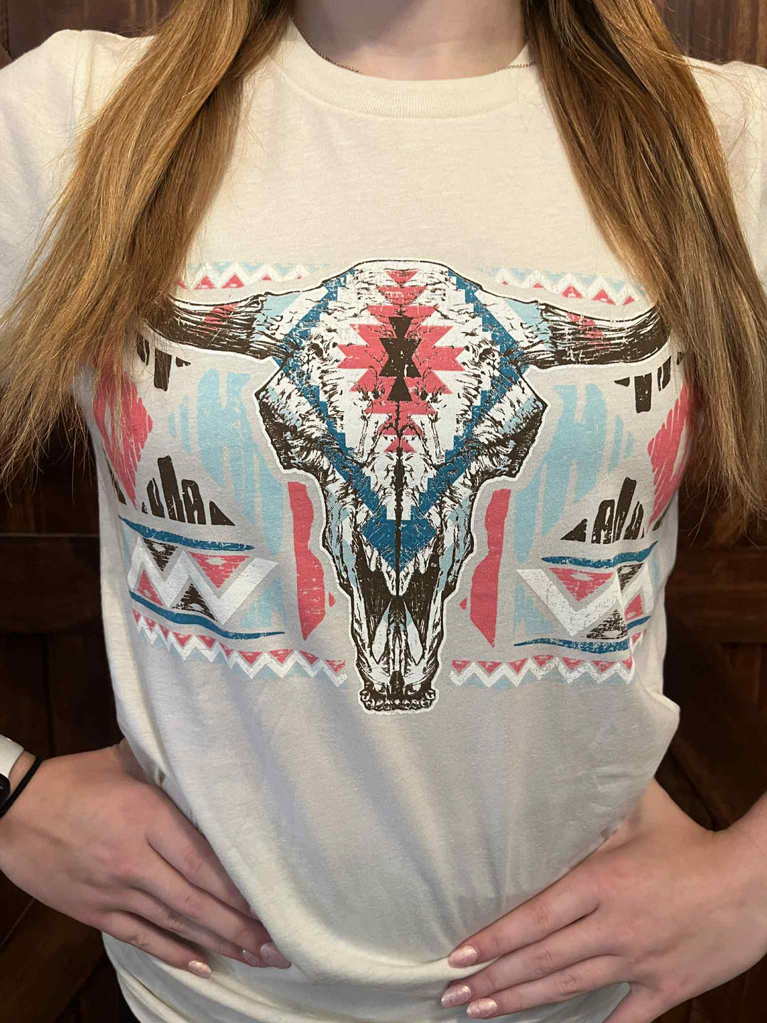 AZTEC WESTERN COW GRAPHIC TEE