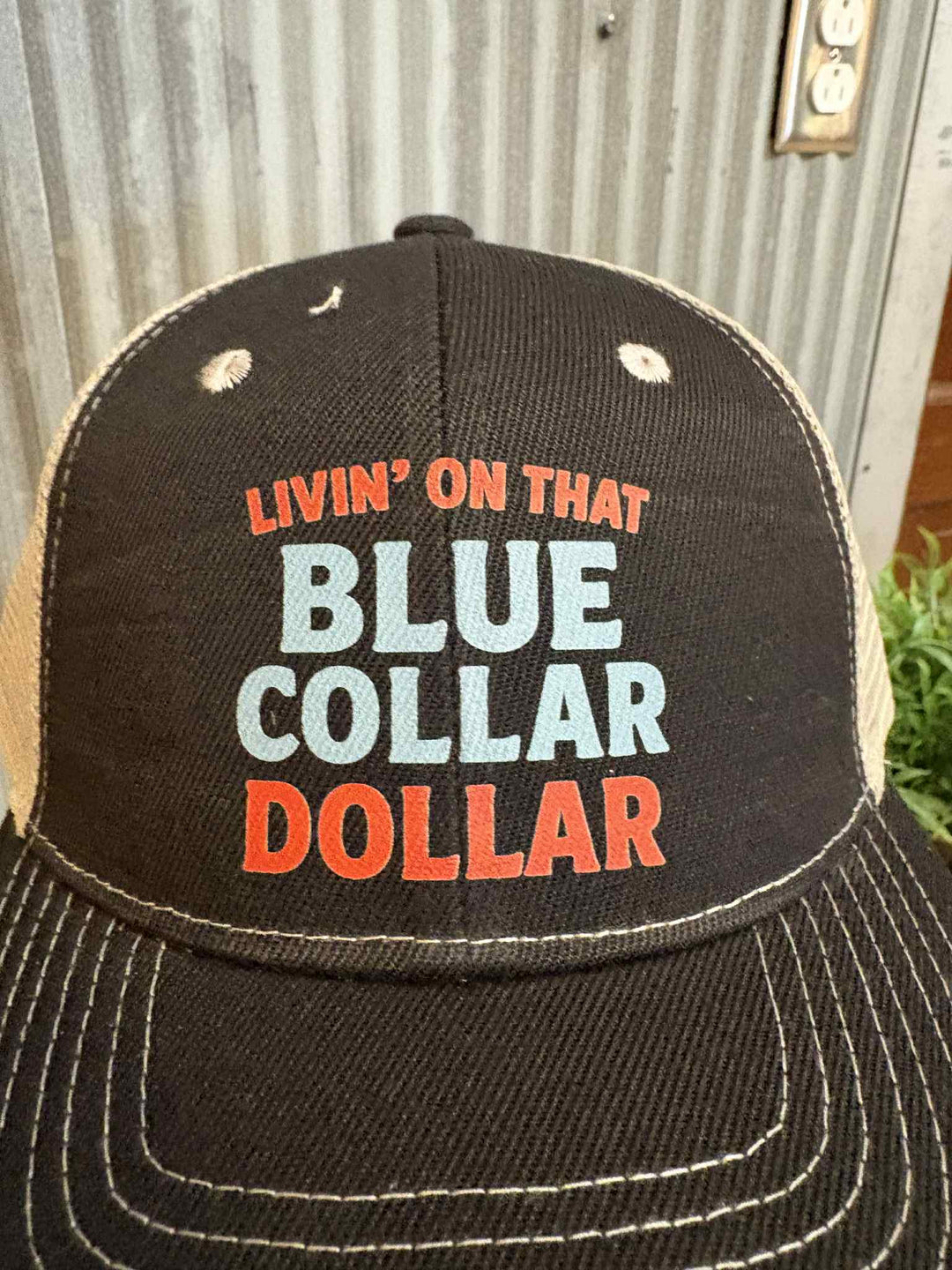 LIVIN' ON THAT BLUE COLLAR TRUCKER HAT