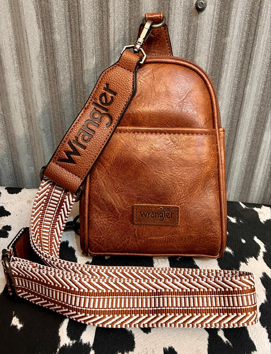 BROWN WRANGLER CROSSBODY CHEST BAG