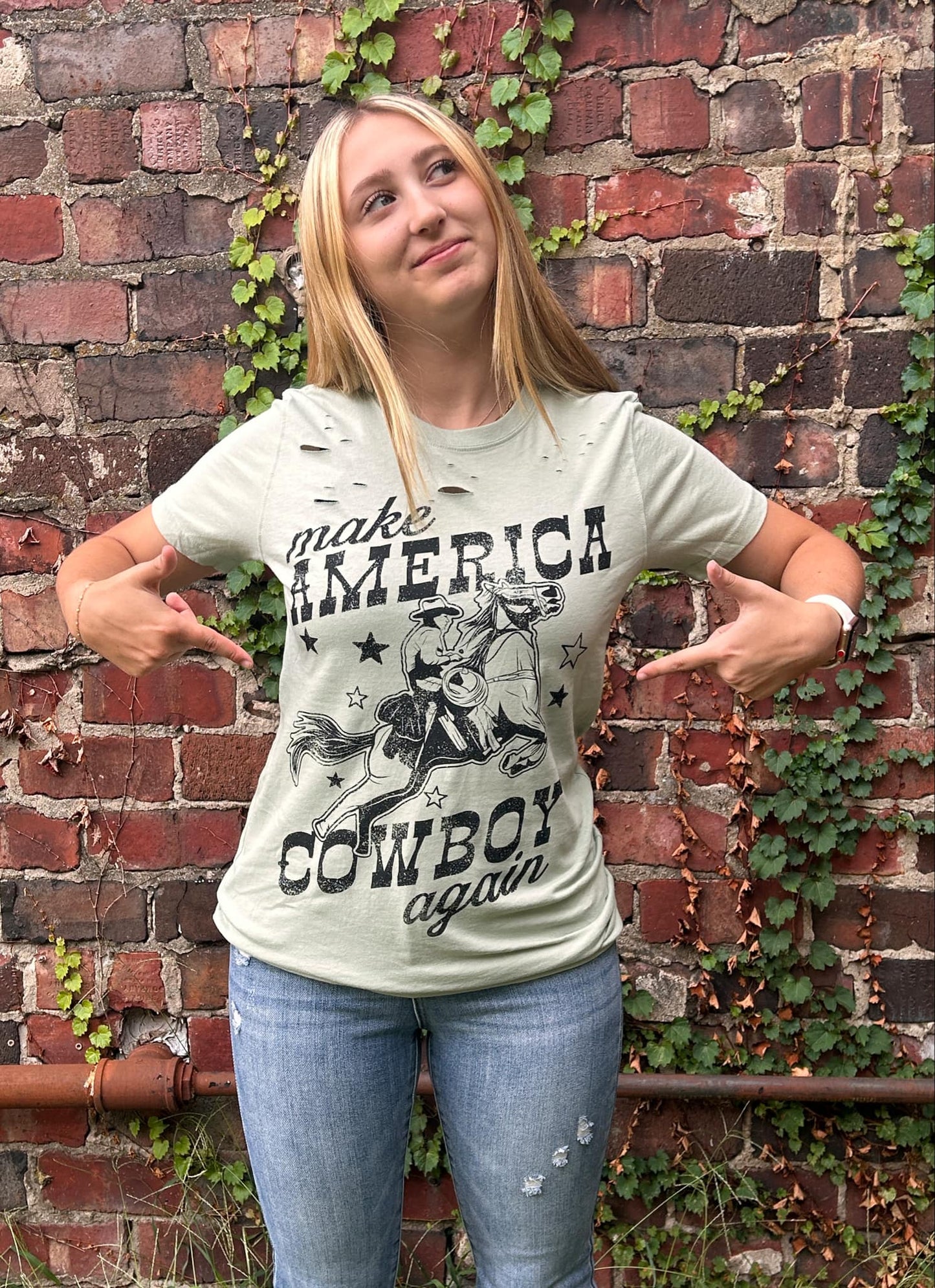 MAKE AMERICA COWBOY AGAIN GRAPHIC TEE