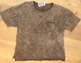 Mocha Pocket Acid Wash Tee