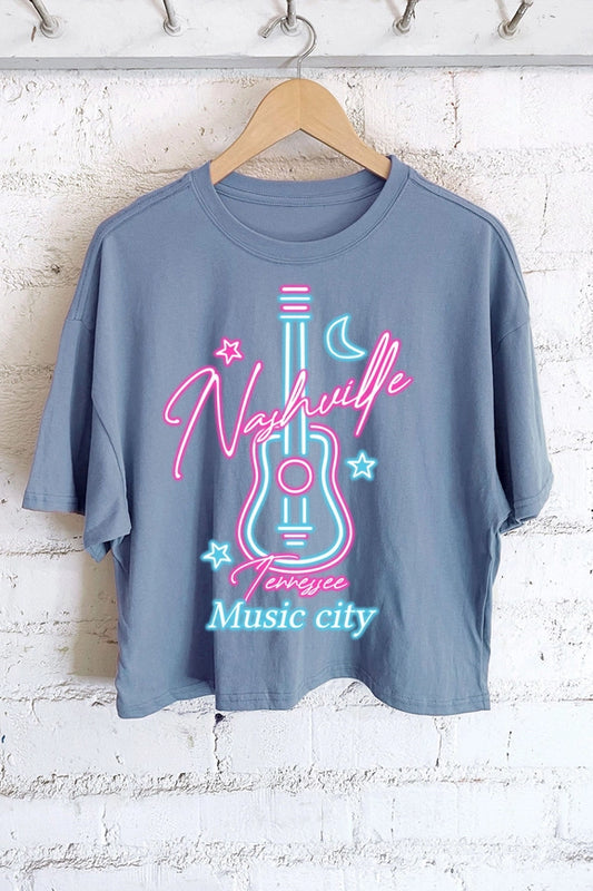 20% OFF NASHVILLE MUSIC CROPPED TEE