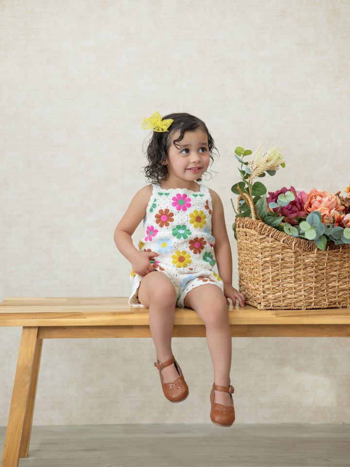 Summer Crochet Floral Girl Set