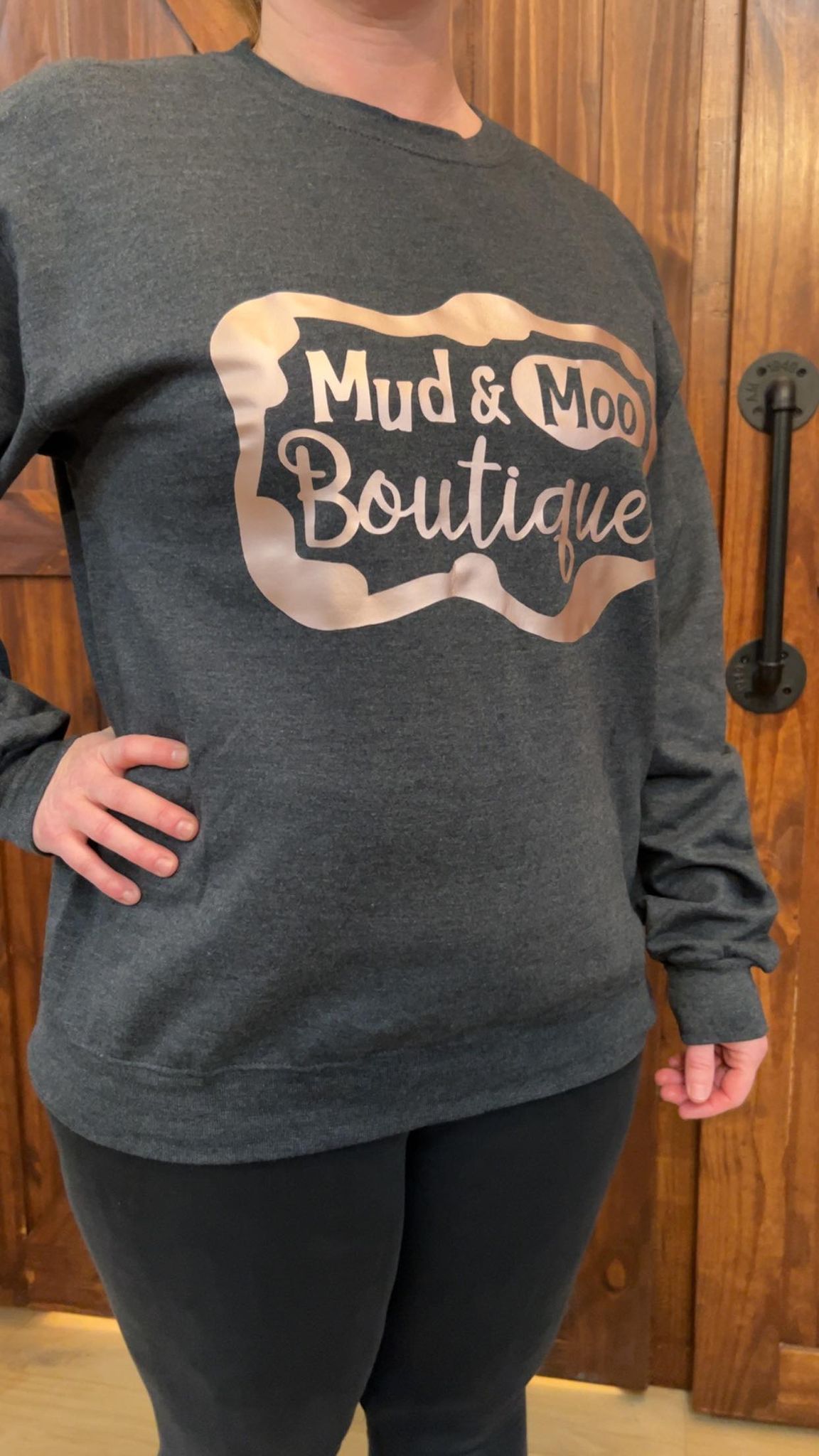 MUD & MOO ROSE GOLD CREW NECK