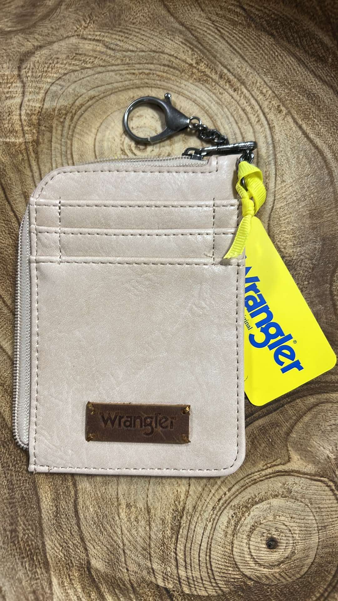 Tan Wrangler Mini Zip Card Case