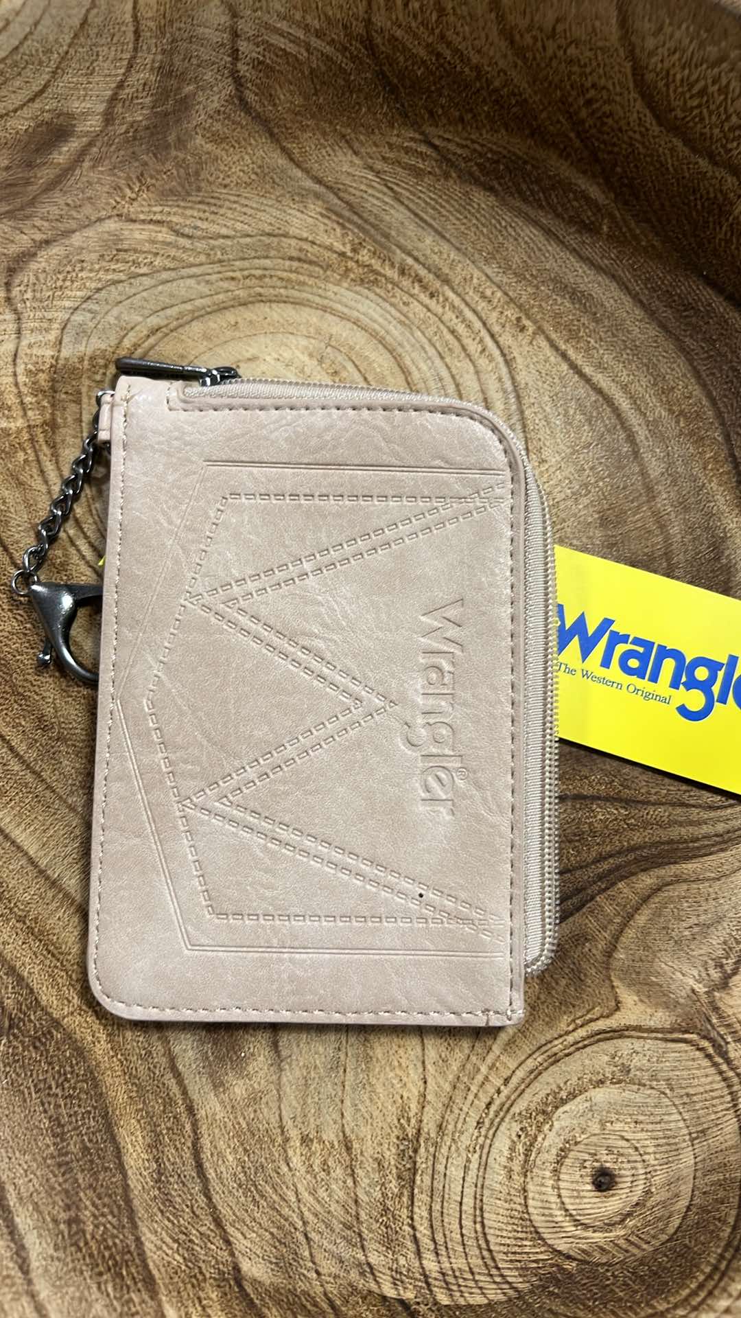TAN WRANGLER MINI ZIP CARD CASE