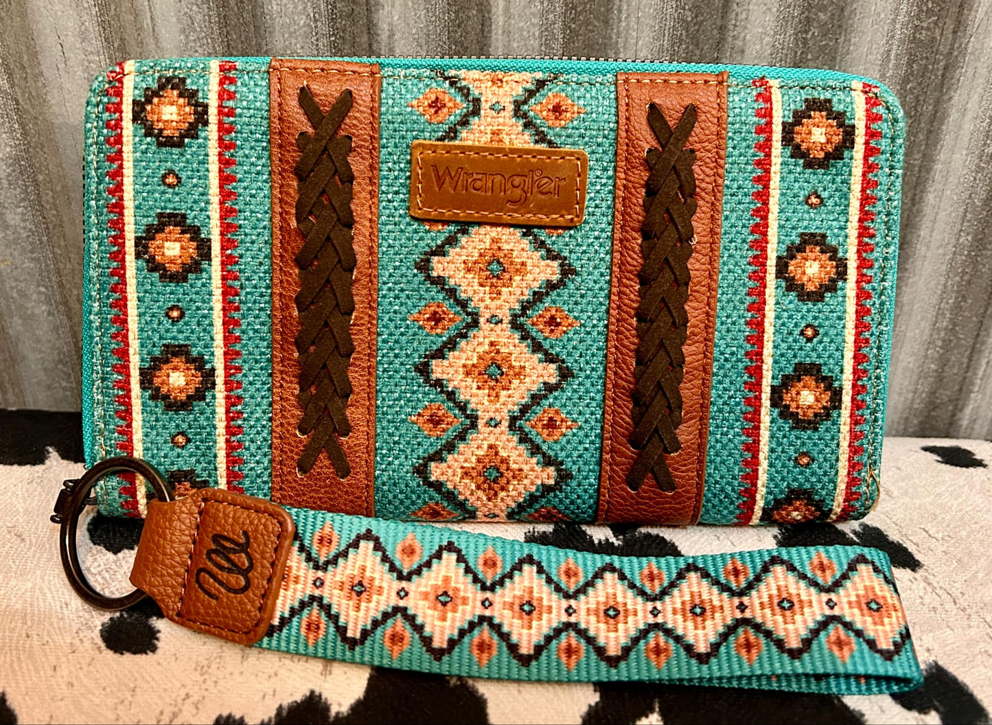 Turquoise Wrangler Southwestern Wallet Wristlet