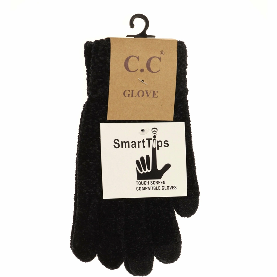 CHENILLE KNIT C.C GLOVES WITH SMART TIPS