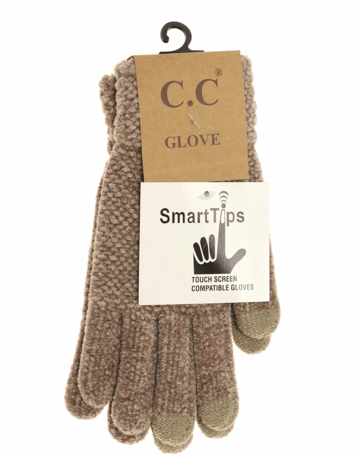 CHENILLE KNIT C.C GLOVES WITH SMART TIPS