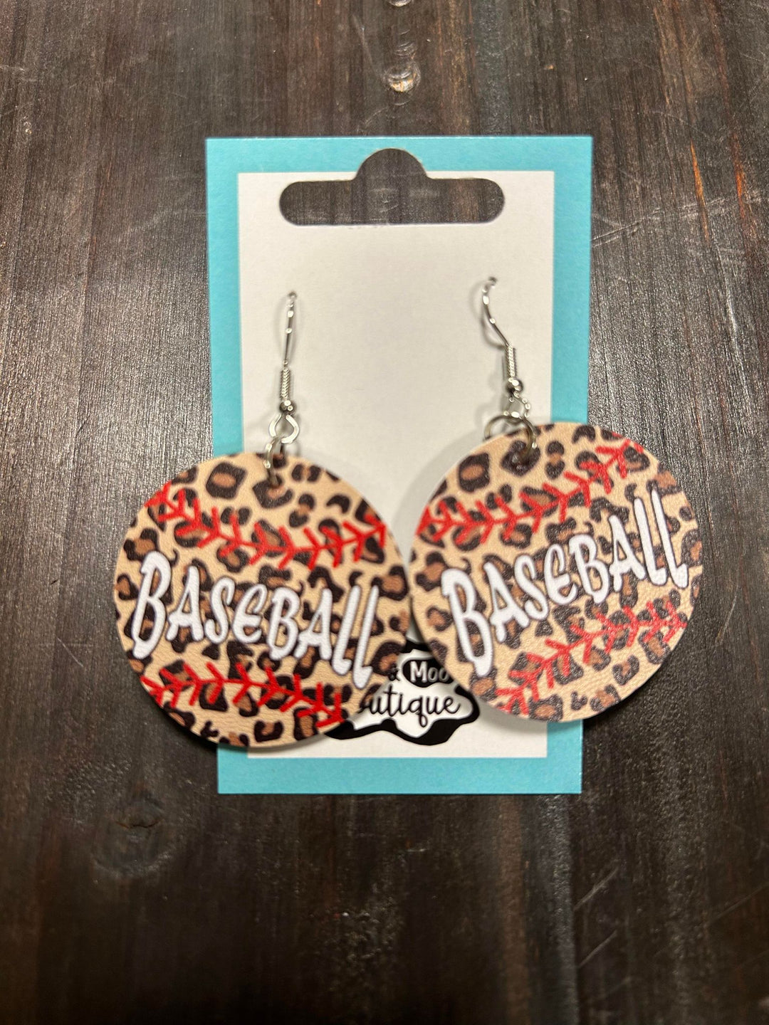 FAUX BASEBALL EARRINGS