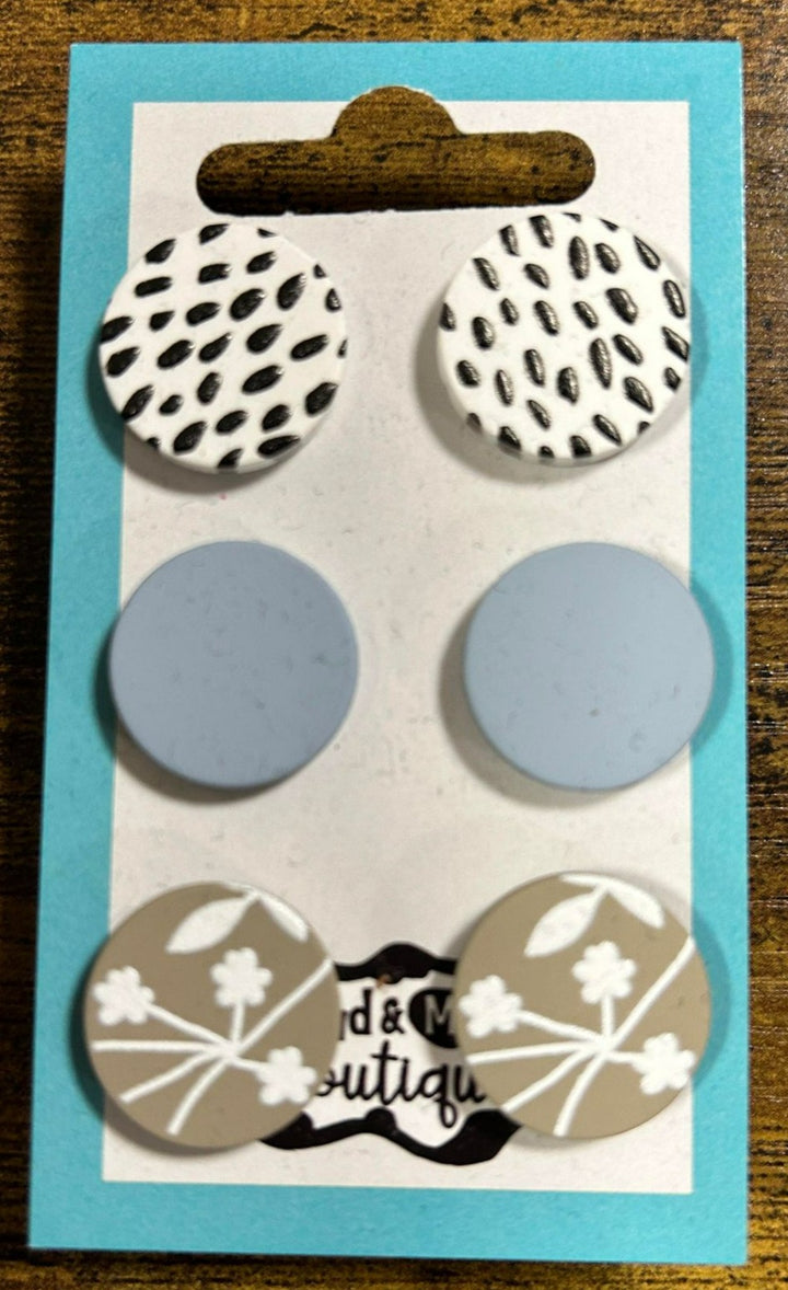 3-PACK SILICONE EARRINGS