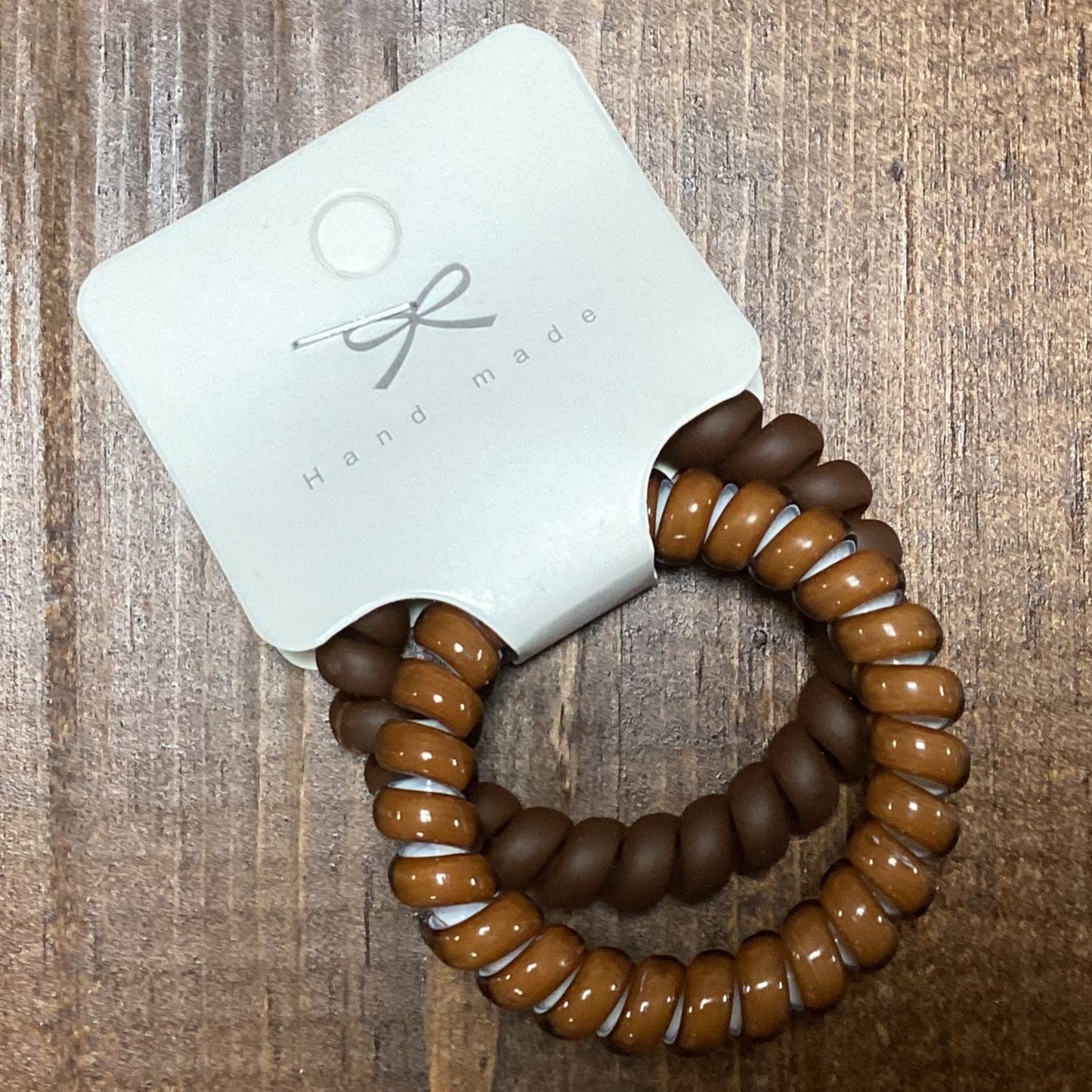 MOCHA SPIRAL HAIR TIES